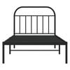 vidaXL Metal Bed Frame without Mattress with Headboard Black 100x200cm