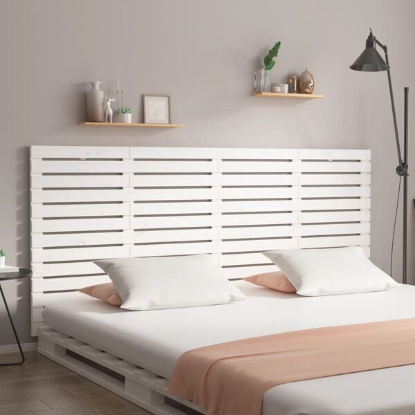 vidaXL Wall Headboard White 206x3x91.5 cm Solid Wood Pine