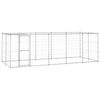 vidaXL Outdoor Dog Kennel Galvanised Steel with Roof 12.1 m&sup2;