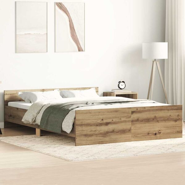 vidaXL Bed Frame without Mattress Artisan Oak 120x200cm Engineered Wood