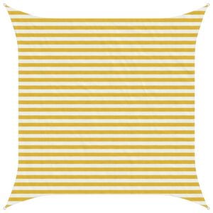 vidaXL Sunshade Sail Yellow and White 3 x 3 m HDPE