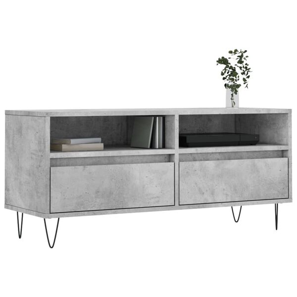 vidaXL TV Cabinet Concrete Grey 100x34.5x44.5 cm Engineered Wood