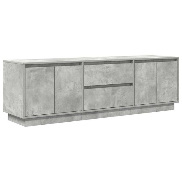 vidaXL TV Cabinet with LED Lights Concrete Grey 160.5x41x50 cm