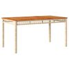 vidaXL Garden Table Beige 140x80x75 cm Poly Rattan Acacia Wood