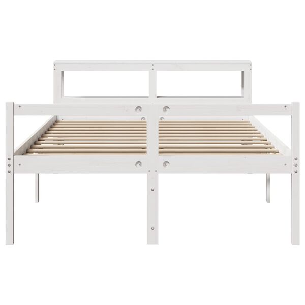 vidaXL Senior Bed with Headboard without Mattress White 150x200 cm King Size