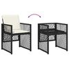 vidaXL Garden Dining Set 5 pcs Black Poly Rattan