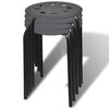 vidaXL Stacking Stools 4 pcs Black Plastic