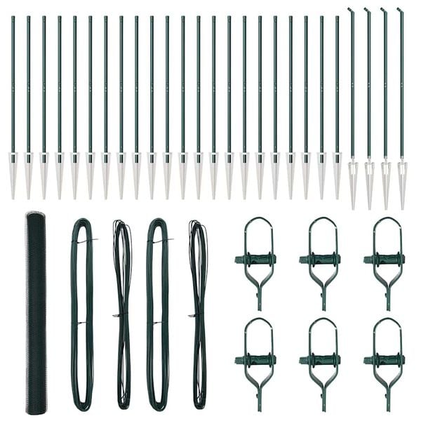 vidaXL Fence Post Green 50 x 1.5 m (25 mm mesh) Steel and PVC