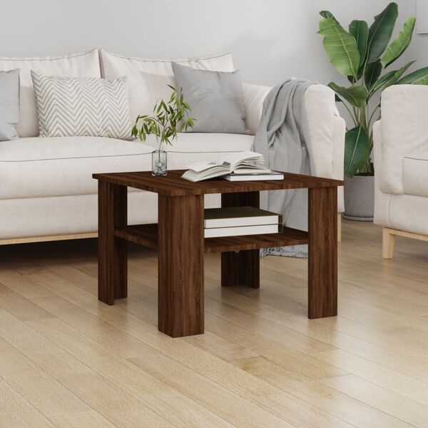 vidaXL Coffee Table Brown Oak 60x60x42 cm Engineered Wood