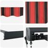 vidaXL Retractable Awning Manual Red and Black 350 x 250 cm Fabric