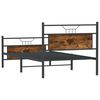 vidaXL Bed Frame without Mattress Smoked Oak 100x190 cm Engineered Wood