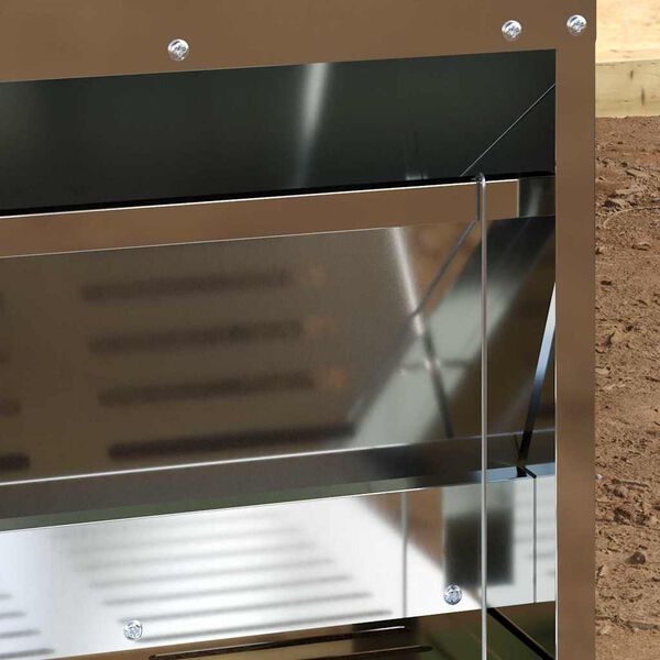 vidaXL Chicken Treadle Feeder Silver 33 x 42 x 40 cm Galvanised Steel