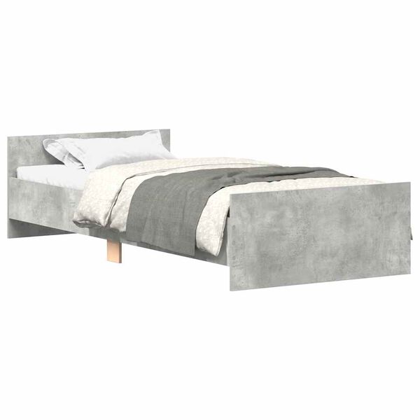 vidaXL Bed Frame without Mattress Concrete Grey 90x190 cm Single