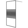 vidaXL Walk-in Shower Wall Black 100x195 cm Clear ESG Glass
