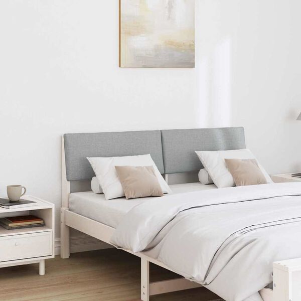 vidaXL Upholstered Headboard Light Grey 135 cm Solid Pine Wood