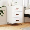 vidaXL Bedside Cabinet High Gloss White 40x40x66 cm Engineered Wood