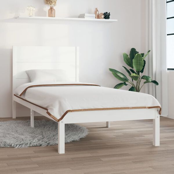 vidaXL Bed Frame without Mattress White 100x200 cm Solid Wood Pine