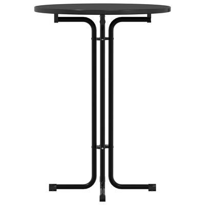 vidaXL Dining Table Black Ø80x110 cm Engineered Wood and Steel