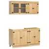 vidaXL Cabinet with Shelf SKI 4 pcs Honey Brown Solid Pine Wood