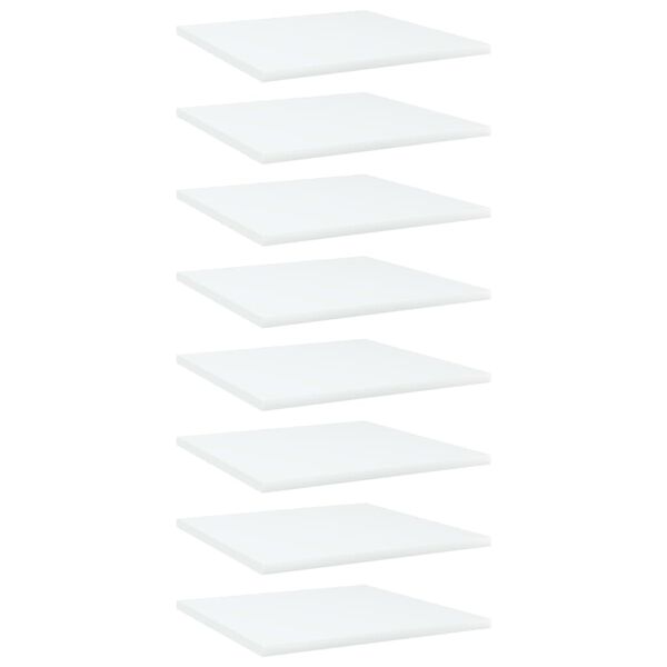 vidaXL Bookshelf Boards 8 pcs White 40x40x1.5 cm Engineered Wood