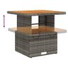 vidaXL Garden Table Grey 80x80x71 cm Poly Rattan and Acacia Wood