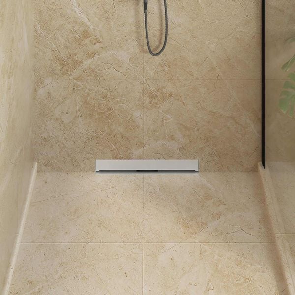 vidaXL Wall Mounted Shower Drain Silver 50 cm Stainless Steel 304