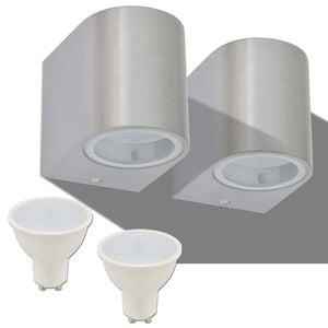 vidaXL Outdoor LED Wall Lights 2 pcs Round Downwards