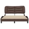 vidaXL Bed Frame with LED without Mattress "Hvar" Brown 140x190 cm