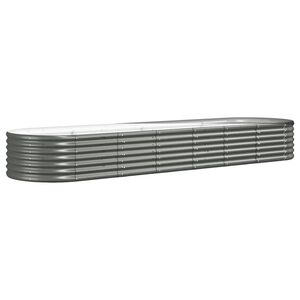 vidaXL Garden Raised Bed Galvanised Steel 296x80x36 cm Grey