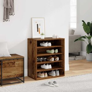 vidaXL Shoe Cabinet 60 x 35 x 70 cm Old Wood 20 kg per shelf