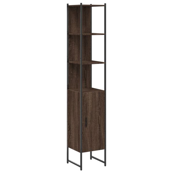 vidaXL Bathroom Cabinet Brown Oak 33x33x185.5 cm Engineered Wood
