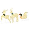 vidaXL LED Reindeers 5 pcs Gold Fabric