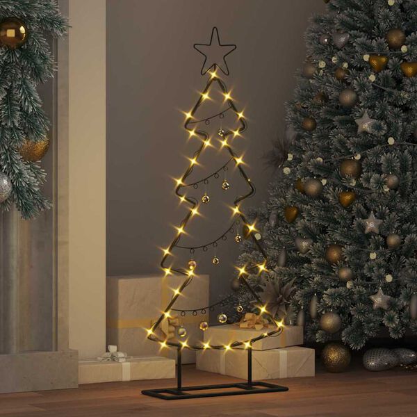 vidaXL Metal Christmas Tree with Stand Black 90 cm Steel