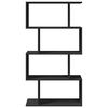 vidaXL Room Divider Bookcase 4-Tier Black 70x24x129 cm Engineered Wood