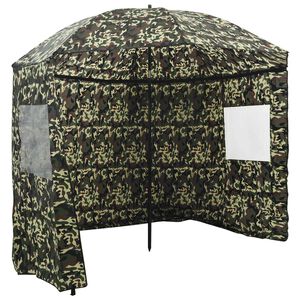 vidaXL Fishing Umbrella Camouflage 240 x 210 cm Oxford Polyester