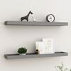 vidaXL Loggia Wall Shelves 2 pcs Grey 80x15x4 cm MDF