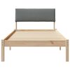 vidaXL Bed frame Brown and dark grey 100 x 200 cm Solid pine wood