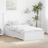 vidaXL Bed Frame White and Silver 75 x 190 cm Engineered Wood