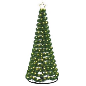 vidaXL LED Tinsel Christmas Tree with Base EKENAS 180 cm 220 LEDs