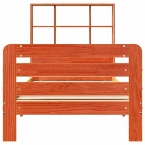 vidaXL Bed Frame without Mattress Wax Brown 75x190 cm Small Single Solid Wood Pine