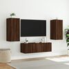 vidaXL 3 Piece TV Wall Cabinets with LED Lights Brown Oak