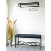 House Nordic Bench Avery with Shelf and Cushion Black