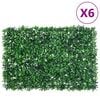  vidaXL Artificial Shrub Leaf Fence 6 pcs Green 40x60 cm
