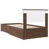 vidaXL Bed Frame Brown Oak and Silver 90 x 190 cm Engineered Wood