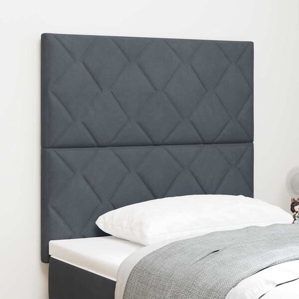 vidaXL Headboard Height Adjustable Dark grey 100 cm Velvet