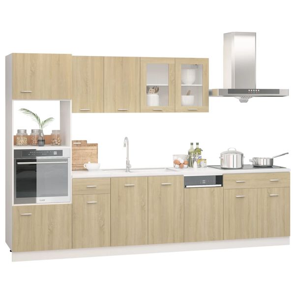 vidaXL 7 Piece Kitchen Cabinet Set Sonoma Oak Engineered Wood