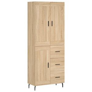 vidaXL Highboard Sonoma Oak 69.5x34x180 cm Engineered Wood