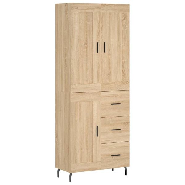 vidaXL Highboard Sonoma Oak 69.5x34x180 cm Engineered Wood