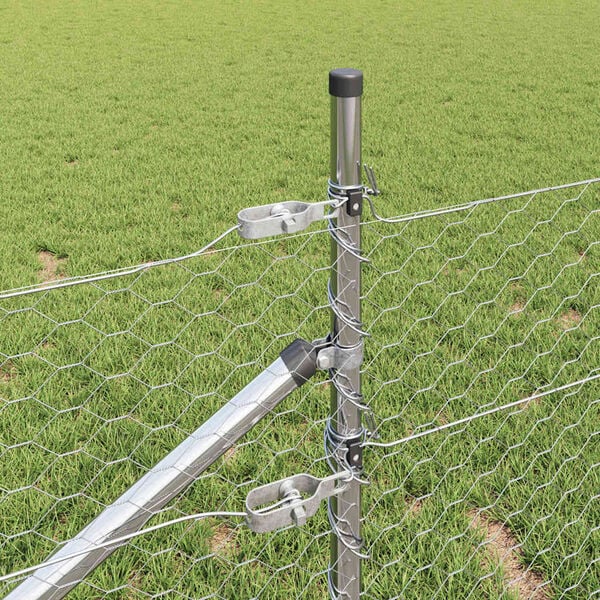 vidaXL Fence Post Silver 100 x 1 m (36 mm mesh) Steel