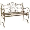 vidaXL Garden Bench 2-Seater 114 x 56.5 x 90 cm Steel Antique Brown